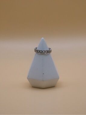 🌵Delicate Sterling Silver Heart Link Ring for Women